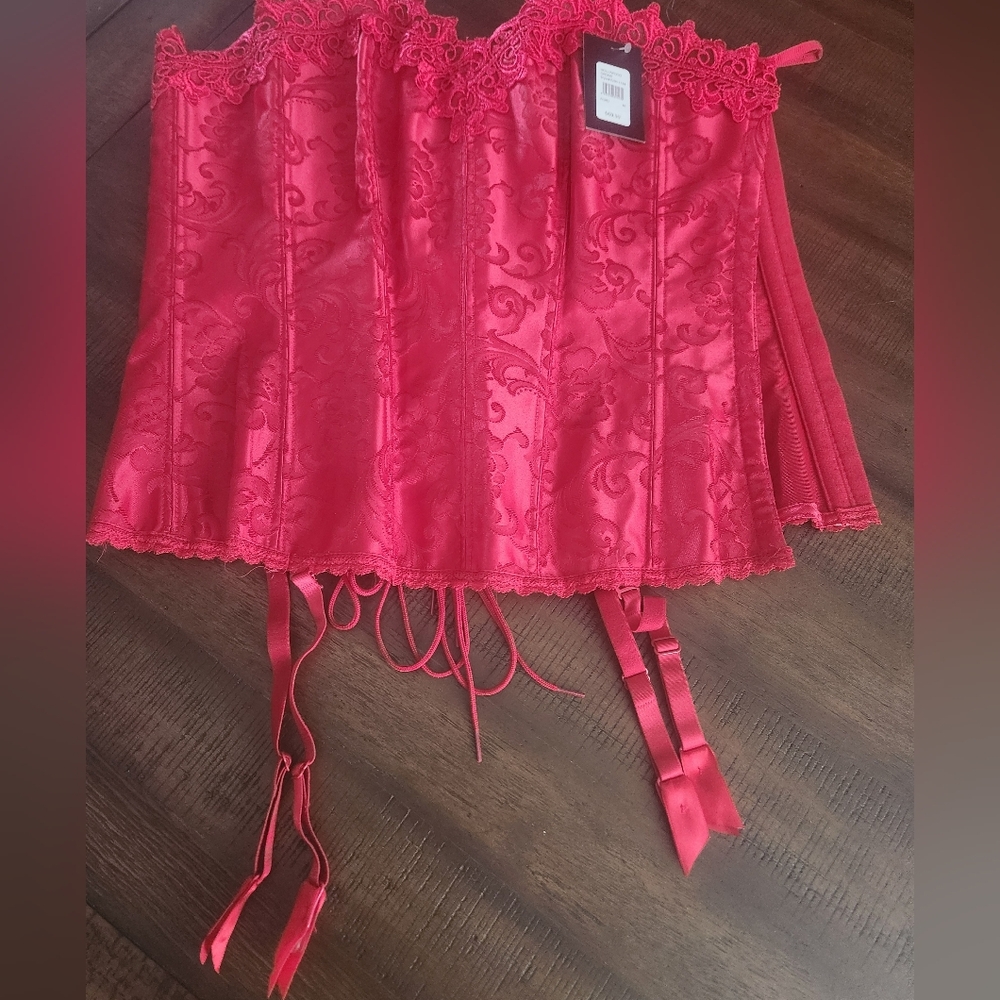 NWT Frederick's Of HW Red‎ Lace Dream Corset Size 40/ LG